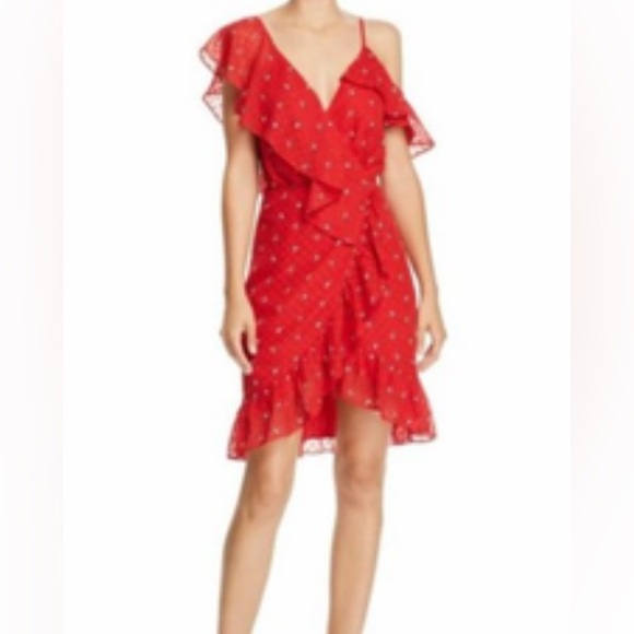 Wayf Dresses & Skirts - Wayf Vibrant Red Asymmetrical Dress